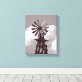 Witte foto van windmollen zwart canvas afdruk (Insitu (Houten vloer))