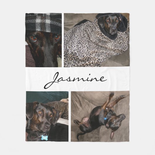 Witte fotocollage | Fleece Hondendeken (Voorkant)