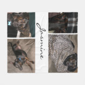 Witte fotocollage | Fleece Hondendeken (Voorkant (Horizontaal))