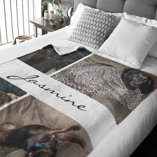 Witte fotocollage | Fleece Hondendeken Deken