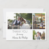 Witte Fotocollage Trouwbedankkaart Feestdagenkaart (Voorkant)