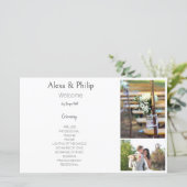 Witte Fotocollage Trouwprogramma (Staand voorkant)