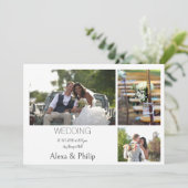 Witte Fotocollage Trouwuitnodiging Kaart (Staand voorkant)
