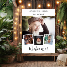 Witte fotocollage verjaardagsfeest welkom