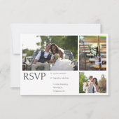 Witte Fotocollage Wedding RSVP Kaarten (Voorkant)