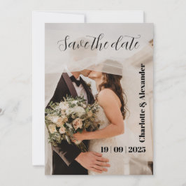 Witte Fotografische Save the Date Virtuele Uitnodi Feestdagenkaart