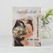 Witte Fotografische Save the Date Virtuele Uitnodi Feestdagenkaart (Staand voorkant)