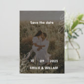 Witte Fotografische Save the Date Virtuele Uitnodi Kaart (Staand voorkant)