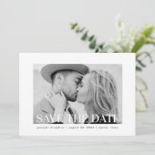 Witte fotokader Save The Date in simpele stijl Kaart (Staand voorkant)