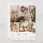 Witte foto's initialen bruiloft kaart (Achterkant)