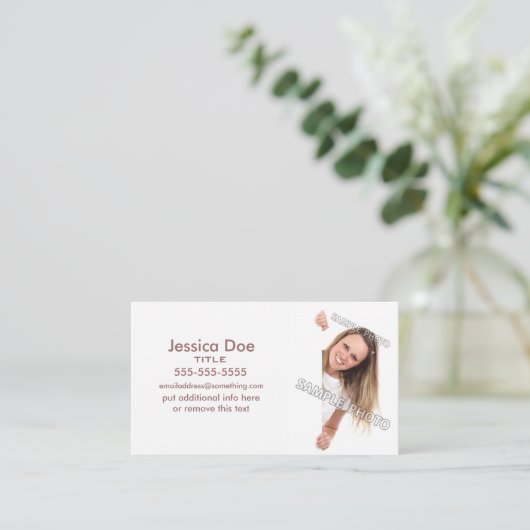 Witte fotosjabloon visitekaartje (Staand voorkant)