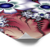 Witte Fractale Bloemen Poster (Hoek)