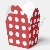 Witte fractale polka stippen Rood fractale achterg Bedankdoosjes (Geopend)