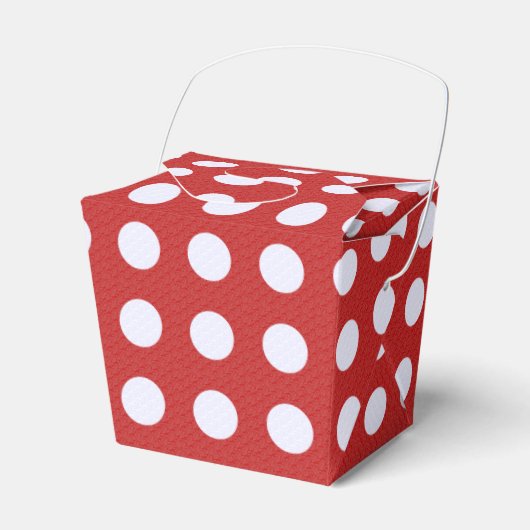 Witte fractale polka stippen Rood fractale achterg Bedankdoosjes (Voorkant Zijde)