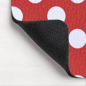 Witte fractale polka stippen Rood fractale achterg Muismat (Hoek)