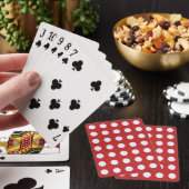 Witte fractale polka stippen Rood fractale achterg Pokerkaarten (Insitu)
