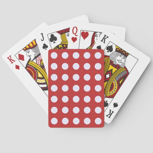 Witte fractale polka stippen Rood fractale achterg Pokerkaarten (Achterkant)
