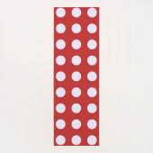 Witte fractale polka stippen Rood fractale achterg Yogamat (Achterkant)