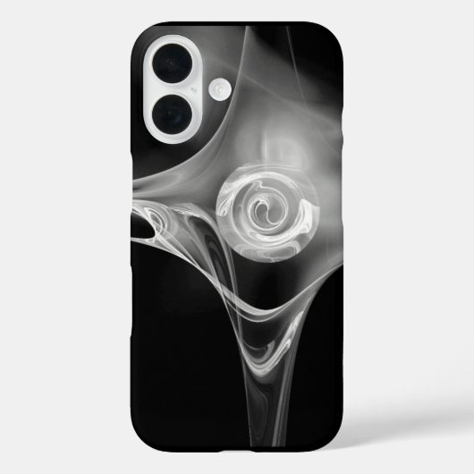 WITTE FRACTALE ROOS IN ZWART Case-Mate iPhone CASE (Achterkant)