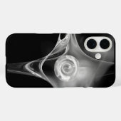 WITTE FRACTALE ROOS IN ZWART Case-Mate iPhone CASE (Achterkant (horizontaal))