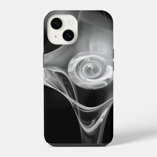 WITTE FRACTALE ROOS iPhone HOESJE (Achterkant)