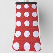 Witte fractals polka stippen rode fractals achterg golfheadcover (Draai 90)