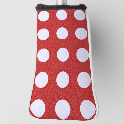 Witte fractals polka stippen rode fractals achterg golfheadcover (Draai 90)