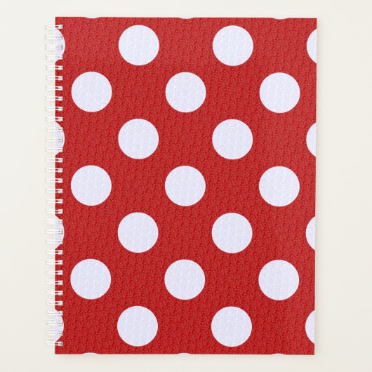 Witte fractals polka stippen rode fractals achterg planner (Voorkant)