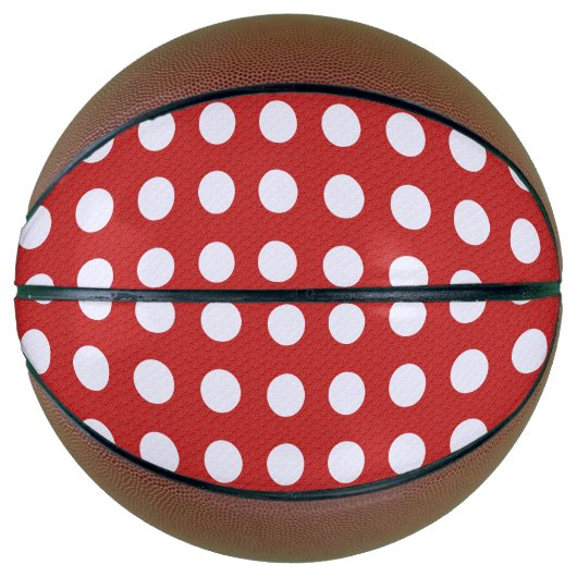 Witte fractals polka stippen Rood fractals achterg Basketbal (Voorkant)