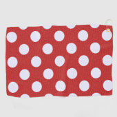 Witte fractals polka stippen Rood fractals achterg Golfhanddoek (Horizontaal)