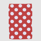 Witte fractals polka stippen Rood fractals achterg Golfhanddoek (Voorkant)