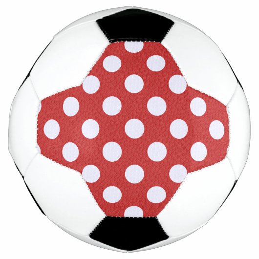 Witte fractals polka stippen Rood fractals achterg Voetbal (Voorkant)