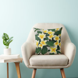 Witte Frangipani Bloemen Kussen