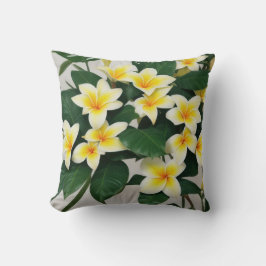 Witte Frangipani Bloemen Kussen