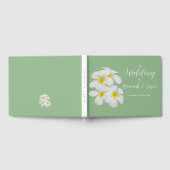 Witte Frangipani Bloemen, op Salie, Bruiloft Gastenboek (Volledig)