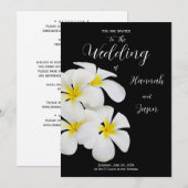 Witte Frangipani Bloemen, Tropisch, Bloemige Bruil Kaart (Voorkant / Achterkant)