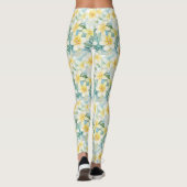 Witte Frangipani Flower All-Over-Print Leggings (Achterkant)