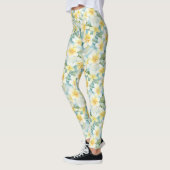 Witte Frangipani Flower All-Over-Print Leggings (Links)
