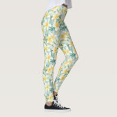 Witte Frangipani Flower All-Over-Print Leggings (Rechts)
