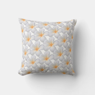 Witte Frangipani Plumeria Bloemen Worp Kussen