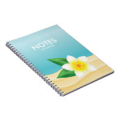 Witte Frangipani-ventilator met titel Notitieboek (Rechterzijde)