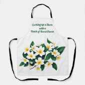 Witte Frangipani Waterverf Bloem Schort (Voorkant)