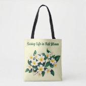 Witte Frangipani Waterverf Bloem Tote Bag (Voorkant)