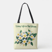 Witte Frangipani Waterverf Bloem Tote Bag (Achterkant)