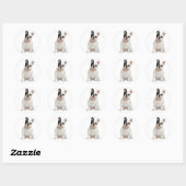 Witte Franse buldog puppy hond zwart oog Ronde Sticker (Vel)