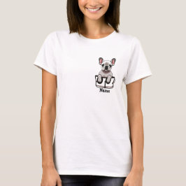 Witte Franse Bull Dog in je zak T-shirt