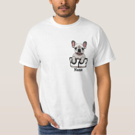 Witte Franse Bull Dog in je zak T-shirt