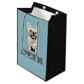 Witte Franse Bulldog, Franse Bulldog Vader Medium Cadeauzakje (Voorkant Gekanteld)