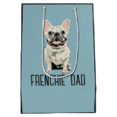 Witte Franse Bulldog, Franse Bulldog Vader Medium Cadeauzakje (Achterkant)