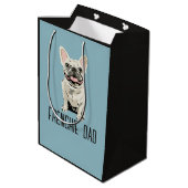 Witte Franse Bulldog, Franse Bulldog Vader Medium Cadeauzakje (Achterkant Gekanteld)